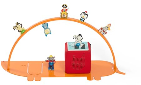 Kawentsmann Regal für Toniebox & Tonies Dackel zum Hinstellen - Aufbewahrung für 70-100 Tonies - 100% magnetisch - Kinderregal für Mädchen & Jungen Orange