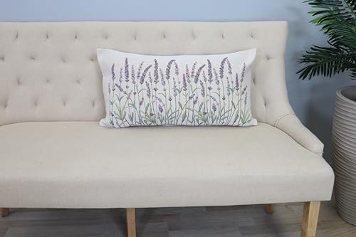 textile idea Kissenbezug 40x70 Gobelin, Deko Kissen mit Motiv, Kissenhülle, Dekokissen, Sofakissen - Duftender Lavendel 1 STK.