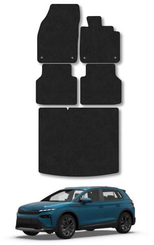 Skoda Elroq (2025+) Carpet Car Mats | Black Edge Trim Tailored Fit Floor Mats Full Coverage Protection Accessories Easy Clean Anti Slip Made in the UK