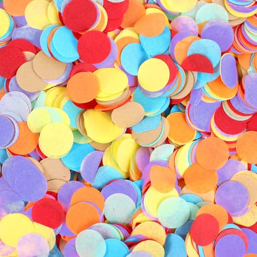 IANFAN Bunt Konfetti Rund, 90g Mehrfarbig Runde Konfetti Streudeko Tischdeko Bunte Papier Pastell Confetti Seidenpapier Bunt Tischdeko Papierreste für Geschenkbox Geburtstag Hochzeit Party Dekoration