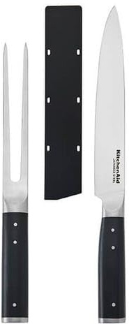 KitchenAid 2-Piece Carving Set, Includes Carving Fork and Carving Knife with Stainless Steel Blades, Ergonomic Matte Black Handles, Dishwasher Safe