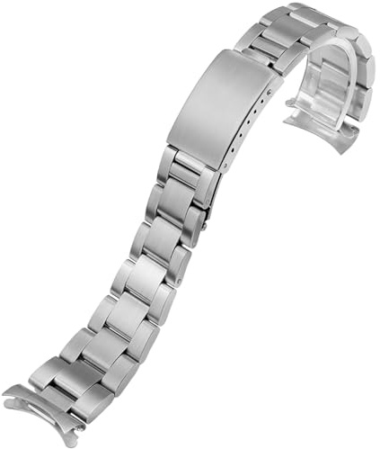 hengfento2 Oyster Ersatzarmband für Rolex, Edelstahl, 19/20 mm, silber, two sizes