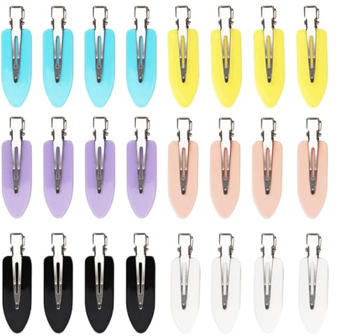 24 Piezas de Pinzas para el Pelo sin Doblar Clips, Clips de Pelo de Metal, Sin Dobleces, Sin Marcas, Sin Arrugas, Herramienta de Clips de Peinado para Mujeres Niñas