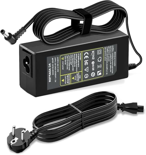 19,5V Netzteil für Sony Bravia TV 24'' 32'' 40'' 42'' KDL-49WD755 KDL-40 | KDL-42 KDL-43 KDL-48 KDL-50 KDL55 KDL32 KDL48W705C KDL49WD757 ACDP-085E02 W600 W650A W700B und Vaio Laptop