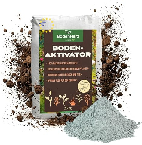 BodenHerz Bodenaktivator mit Mineralien 100% Natur Langzeitwirkung petigi | 25 kg, zur Bodenverbesserung, Bodengesundheit für Beet und Rasen