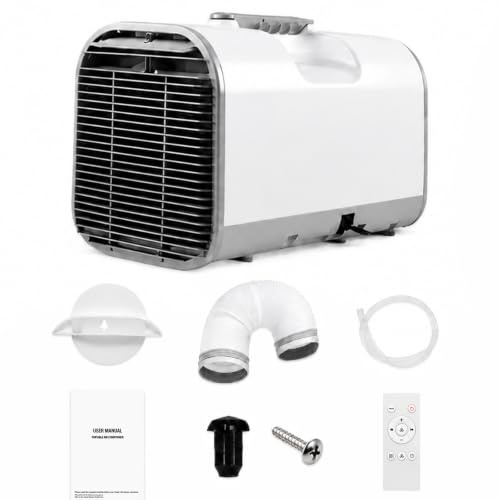 FgdVrelnor Aire Acondicionado Portatil Tenda 4000 BTU, 4 en 1 Silencioso Mini Aire Acondicionado 420W Bajo Consumo Sin Ventana Camping Camper Camion Coche Garaje Interior