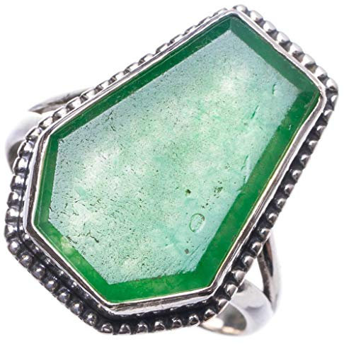 StarGems 925er Sterling Silber Chrysoprase Einzigartig Handgefertigt Ringe 56 (18) Y3927