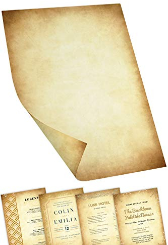 Augustus Vintage Certificate Paper, Scroll Papyrus Effect, Like Decorative Parchment Paper, Craft & Letter Writing - 100 Sheets, A4, Double Sided, Printer Friendly, 100 GSM - Astra Print