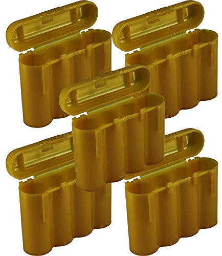 5 AA/AAA / CR123A Gold Battery Holder Storage Cases