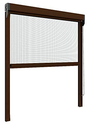 Zanzanet Zanzariera verticale 50 mm per finestre su misura personalizzabile a rullo con catena telaio con profilo robusto e resistente in alluminio Made in Italy Testa di Moro