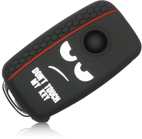 FOAMO Autoschlüssel Hülle Kompatibel mit VW Golf 6, SEAT, Skoda Autoschlüssel Silikon-Hülle Schlüssel-Hülle Schutz-Hülle für Autoschlüssel Don't Touch My Key