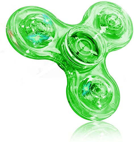 TB® Fidget Spinner lumineux à DEL, jouet anti-anxiété, anti-stress, pour enfants et adultes (vert)