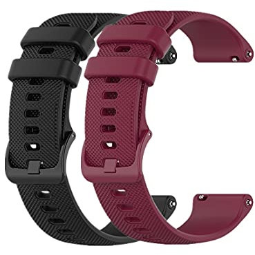 Huwokxix 22mm Watch Strap Compatible with Fossil Gen 5 Carlyle/Julianna/Garrett/Sport, Silicone Replacement Band (Red+Black)