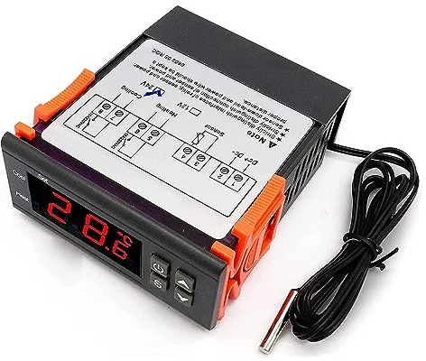 RUIZHI DC 24V Digital Termostato termoregolatore -50 ℃ ~ 99 ℃ Regolatore di Temperatura LED Display Temperature Controller con Sonda Sensore
