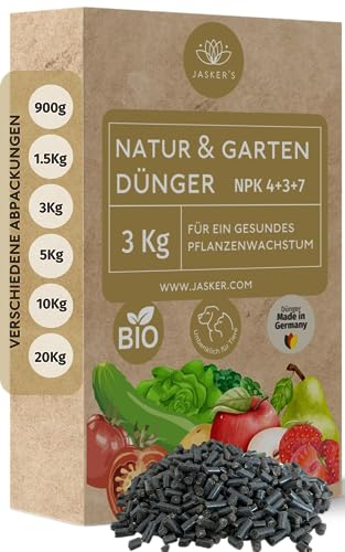 Bio Dünger 3 Kg - 100% Naturdünger & Universaldünger - Ideal als Veganer Dünger für Obst & Gemüse - Pflanzendünger mit viel Kalium & Magnesium - Organischer Volldünger - Bio Dünger Gemüse