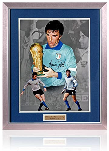 Dino Zoff 1982 Mondiali Vincitore Leggenda Mano Firmato Italia Montage COA