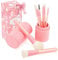 Docolor Makeup Brushes Set with Holder 8 Pieces Essential Makeup Brushes Kit Powder Foundation Kabuki Eyeshadow Brush Set, Comfortable to Hold and Easy to Use - Cherry Blossom Series