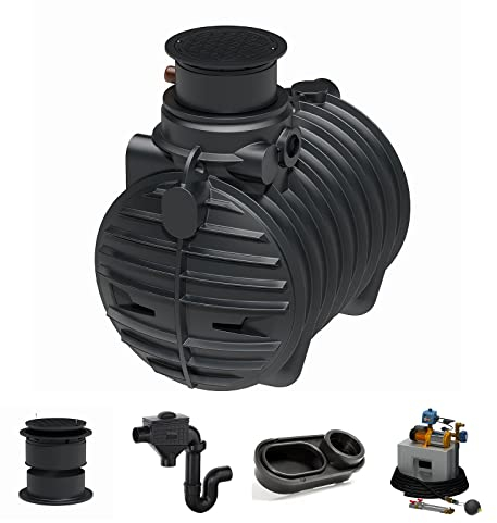 Zisterne Erdtank 3400 Liter Komfort V inkl. Ausgleichsdom, Deckel, Regenwasserfilter mit Siphon, beruhigtem Zulauf und Regenwasserpumpen-Set - Regenwasserbehälter bzw. Regenwassertank unterirdisch