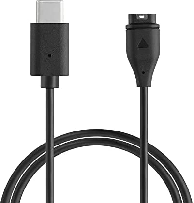 kwmobile Câble USB Compatible avec Garmin Instinct 2 Solar/Instinct 2 / 2X / 2S / Crossover/Tide câble - Câble Rechange Chargeur Fitness Tracker Montre connectée - Noir