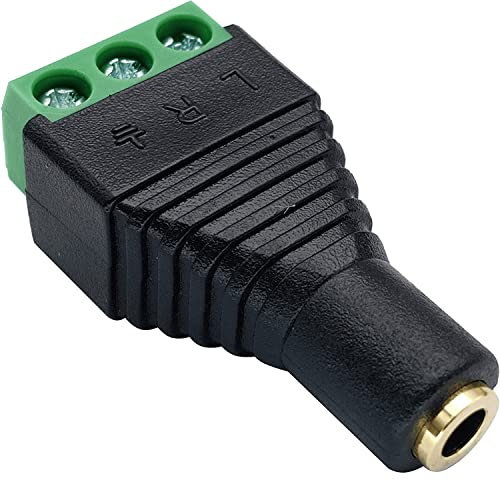 CABLEPELADO Connecteur Jack 3,5 mm Femelle | Audio TRS | Connexion à Vis Terminal | Compatible PS5/PS4, Casques, Haut-Parleurs, PC, Mobile | Noir