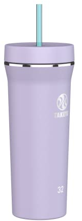 Takeya 32 oz Stainless Steel Insulated Tumbler with Straw Lid, Premium Quality, Sweatproof, Vivacity Purple