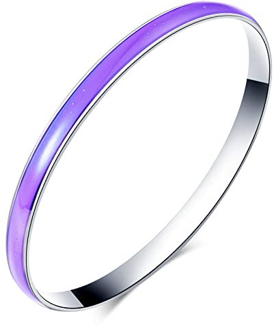INFINIONLY Armreif aus Edelstahl für Damen Mädchen, Modisches Edelstahl Armband mit Farbwechsel, Temperaturempfindliche Armband, 6cm Durchmesser, Farbe des Armbänders ändert sich mit der Temperatur