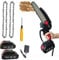 6 Zoll Mini-Kettensäge mit 2 x 1500 mAh Akkus, 2 Ketten und Bürstenmotor，Tragbare Kettensäge für Gartenscheren, Macheten, Holzschneiden und Andere Handwerkliche DIY-Hobbys