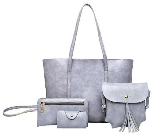 LZPCarra Neon Damen Taschen Casual Damen Handtasche 4-teiliges Set Umhängetasche Handtasche Tote Halter Shopper Geldbörse Taschen Taschen Regenschirm Automatik Damen