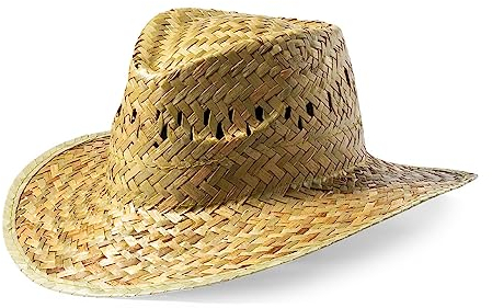 Sombrero de paja en color verdoso natural con confortable cinta interior. (Pack 10 unidades)
