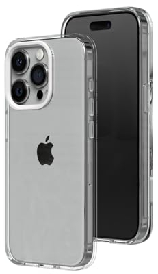 RhinoShield Crystal Clear Case kompatibel mit [iPhone 15 Pro] | Fortschrittliche Vergilbungsresistenz, Hohe Transparenz, Personalisierbare und Transparente Schutzhülle - Weiß
