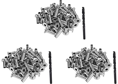 Lot de 120 douilles de protection T316 en acier inoxydable pour garde-corps avec câble métallique 1/8, balustrade avec foret 3 pièces