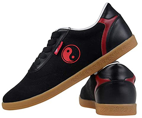 Tai Chi Kung Fu Shoes, Women's Martial Art Sneaker Chinese Traditional Qi Gong Beijing Trainer Wing Chun Slipper for Female,Black,9