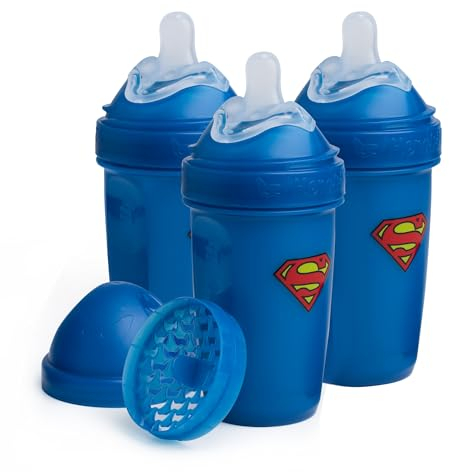 Herobility DC Double Anti-Colic Baby Bottles – 3-pack (Superman, 8.5 fl oz/240ml)