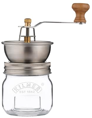 Kilner Seasoning Grinder 250 ml Glass Jar with Ceramic Grinder for Salt, Pepper, Herbs and Spices