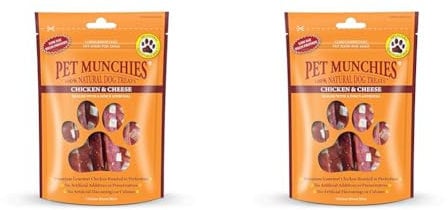 Pet Munchies Chicken and Cheese Dog Treats, Premium Dog Chews with Natural Real Meat, Low in Fat and High in Protein 100g (Pack of 2)