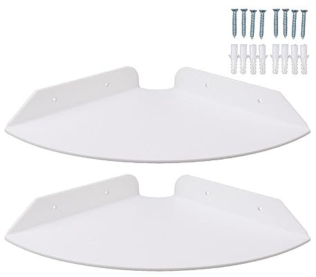 TOPINCN 2 Stück Schwimmende Eckregale Zur Wandmontage, Eckständer, Schlafzimmer, Raumständer, Präsentationsständer, Badezimmer, Viertelrunde Lautsprecher, Kopfstütze, Kleiderbügel, (White)