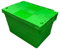 Solent Plastics 68 Litre Heavy Duty Colour Coded Attached Lid Containers - Available in 5 Colours! (SPKM365V-GRE-1)