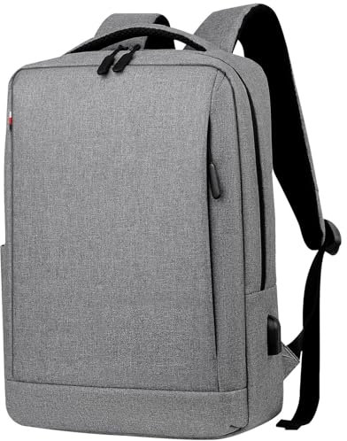 Mixroom - Zaino Porta PC Uomo Borsa per Computer Portatile Custodia Laptop Notebook 15.6 Con Attacco USB Casual Scuola Viaggio Z33 Grigio chiaro