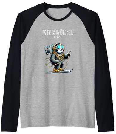 Ski Kitzbühel Tirol - Musik Ski Faultier Raglan