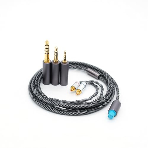 Yaowanguan MMCX Bilanciato Cavo con Adattatore da 4.4mm,2.5mm,3.5mm per Sennheiser IE200 IE300 IE600 IE900 Cuffie,IE200/300/600/900 3 in 1 Ricambio Cuffie Aggiornamento Filo(Grigio)