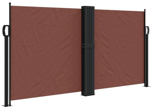 vidaXL Auvent Latéral Rétractable, Brise-Vue de Jardin, Écran de Protection, Écran de Balcon Terrasse Arrière-Cour Extérieur, Marron 120x1200 cm