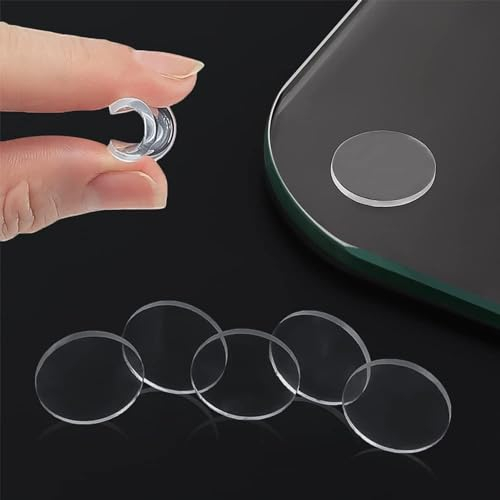 50 Stück Transparente Antirutsch Glasplatte Tisch 27mm Anti Rutsch Pads Glasplatte Rutsch- und Stoßfest Ideal für rutschfeste Esstische (No Glue, 1)