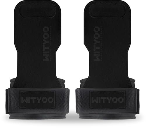 Weight Lifting Wrist Strap, Weightlifting Grip Strap for Gym Deadlifts, Powerlifting, Heavy Shrug, Pull Ups, Three Layer Leather Adjustable Training Accessory Gifts for Men Women Dad Him