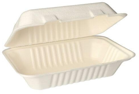 25 Menüboxen, Zuckerrohr pure ungeteilt 7,9 cm x 15,5 cm x 23 cm weiss