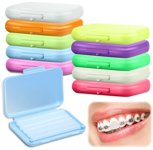 10 Boxen Zahnwachs für Zahnspangen, Zahnspangen Zahnspangen Wachs mit Fruchtgeruch, Zahnpflege Silikon Kieferorthopädisch, Träger Zahnfleischschutz, Zahn (10 Duft)