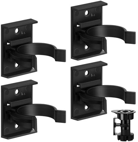 4 Sets de Panneau de Bain et Plinthe Cuisine Clip 30-31 mm/ 1,18-1,22 Pouces de Diamètre Fort avec Support de Fixation Réglable pour Cabinet, Noir