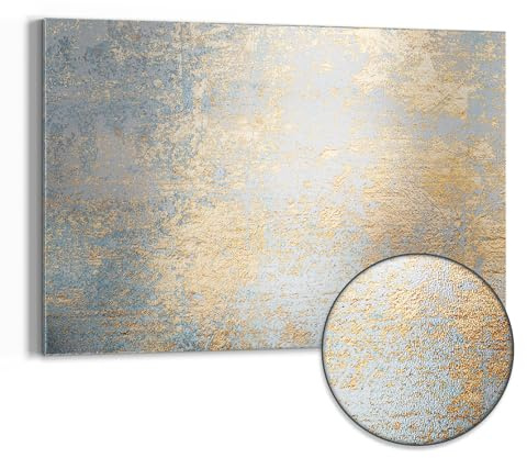 DEQORI Metall Magnettafel | 60x40 cm cm groß | Motiv Wand mit Gold-Struktur | Whiteboard für alle Magnete | Magnetboard Wand-Tafel für Küche & Büro | Design Magnetwand Pinnwand magnetisch