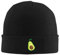 zerosevenee Unisex Beanie für Damen und Herren mit Bündchen, einfarbig, Strickmütze, Winter, weich, warm, Beanies, Mützen, Green Avocado Unhappy, Einheitsgröße