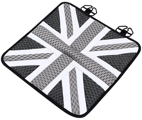 GLEAVI Atmungsaktives Autositzkissen aus Ice Silk mit Kühlender Sitzmatte und Luxuriösem Union Flag Muster für Sommer und Jahreszeiten