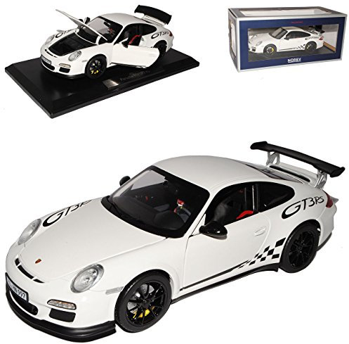 Porsche 911 997 GT3 RS Weiss 2004-2011 1/18 Norev Modell Auto mit individiuellem Wunschkennzeichen